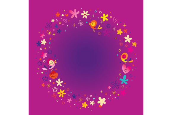 Download Birds and Flowers Frame Border - Flowers Collection