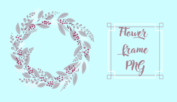 Download Round Frame Flowers and Berries Png - Flowers Collection