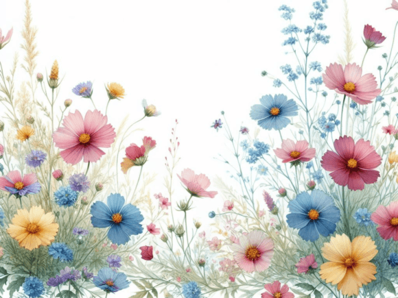 Download Wildflowers Floral Border Clipart Set - Flowers Collection