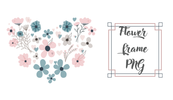 Download Heart of Blue and Pink Flowers Png - Flowers Collection