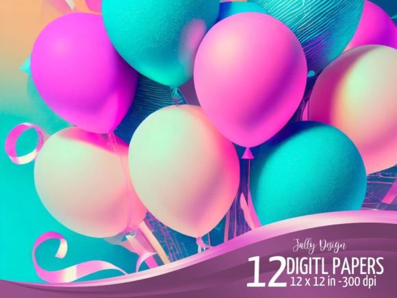 Download Violet and Blue Neon Birthday Balloons - Neon Collection